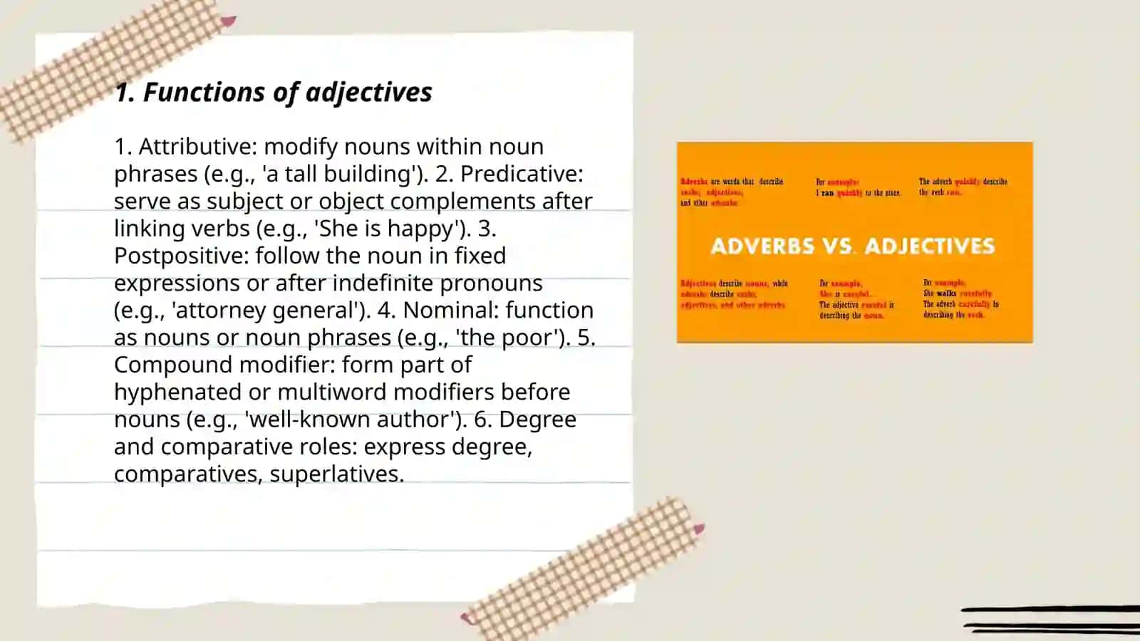 Adjectives and adverbs 3