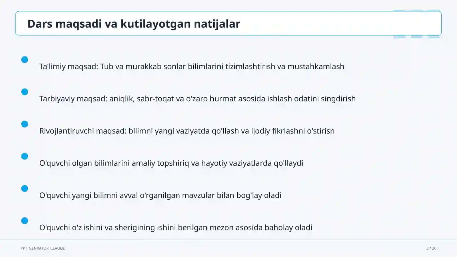 Tub va murakkab sonlar (5-sinf) 3