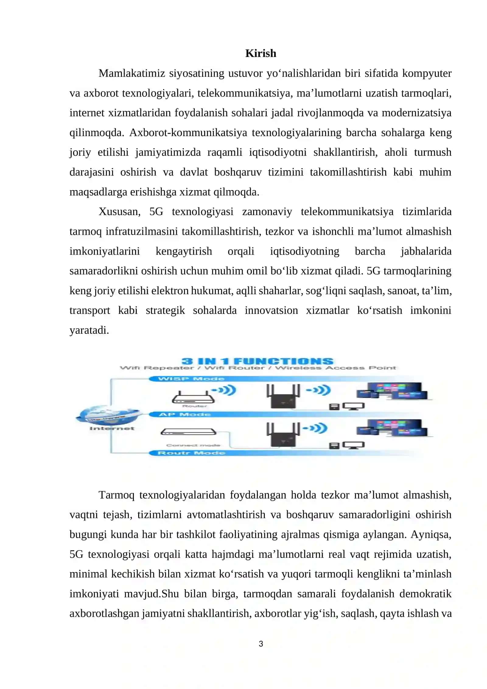 5G texnologiyasi: tarmoq arxitekturasi va ilovalari 3