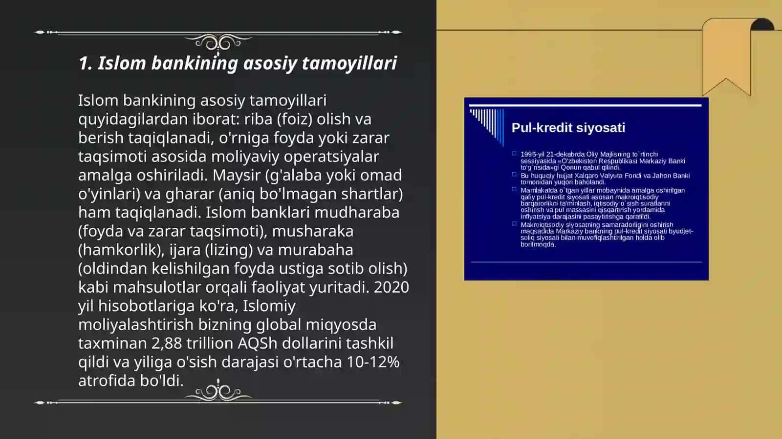Islom banki va ananaviy banklar oʻrtasidagi farqlar,Islomda shartnoma moxiyati 3