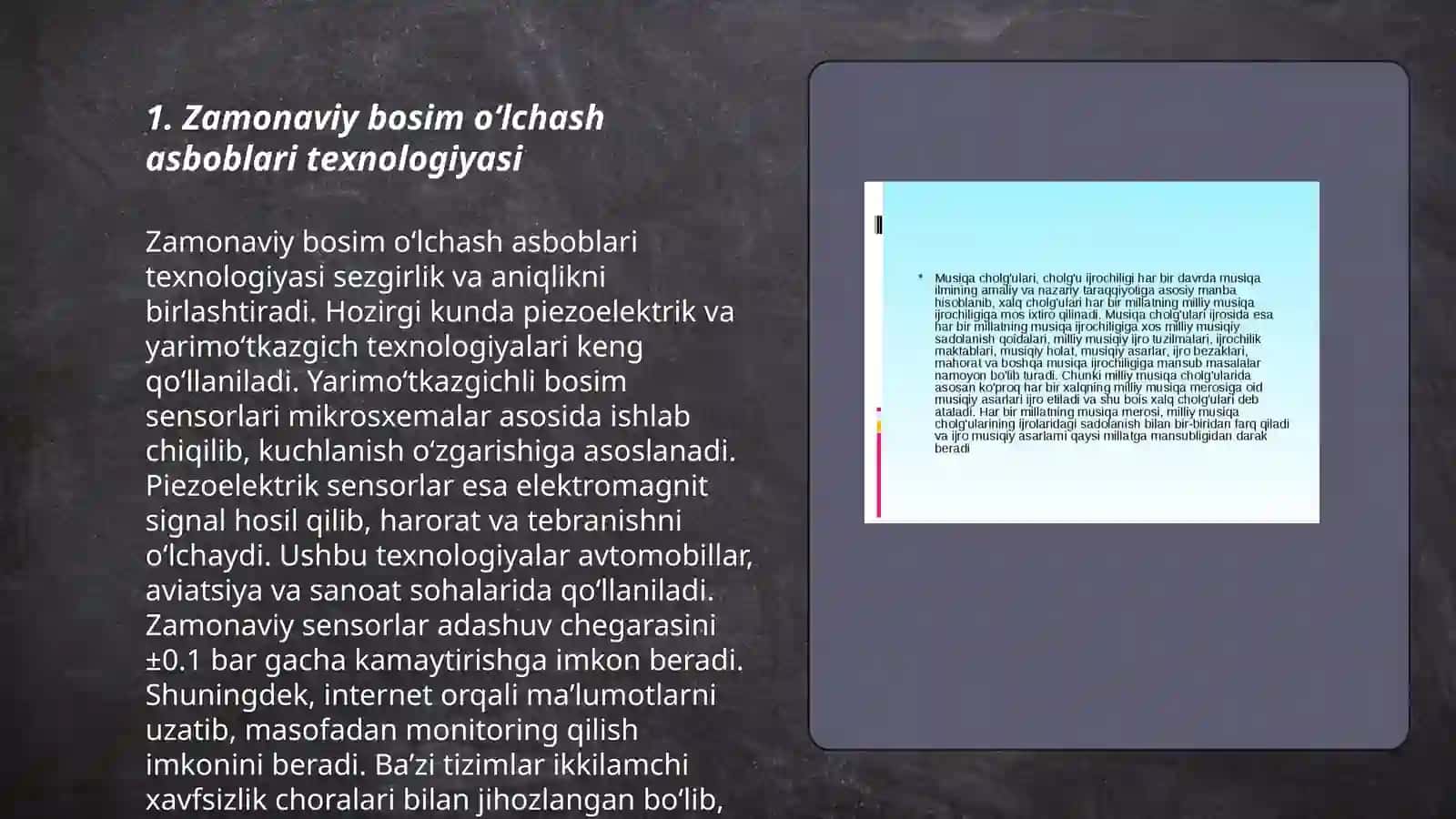 Zamonaviy bosimni oʻlchash asboblari Arximed qonunining taxlili 3