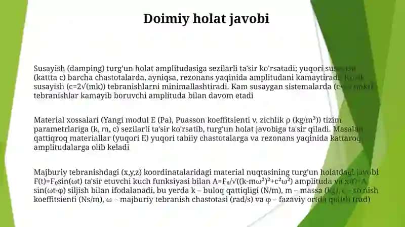 Moddiy nuqtaning majburiy tebranma harakati 3