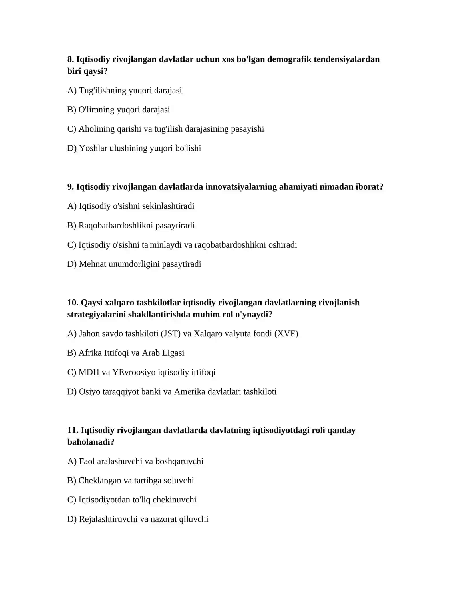 Iqtisodiy rivojlangan davlatlar tuzimi 3