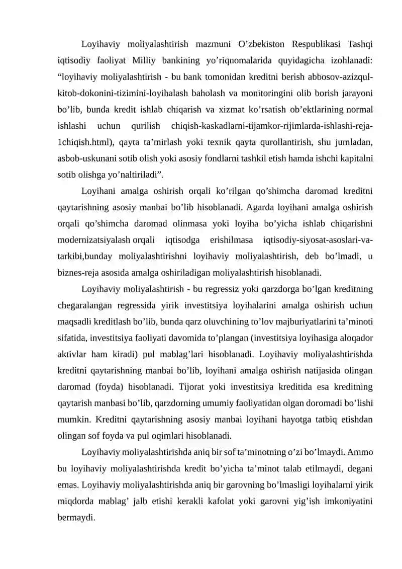 Investitsiyalarni loyihaviy moliyalashtirish 3
