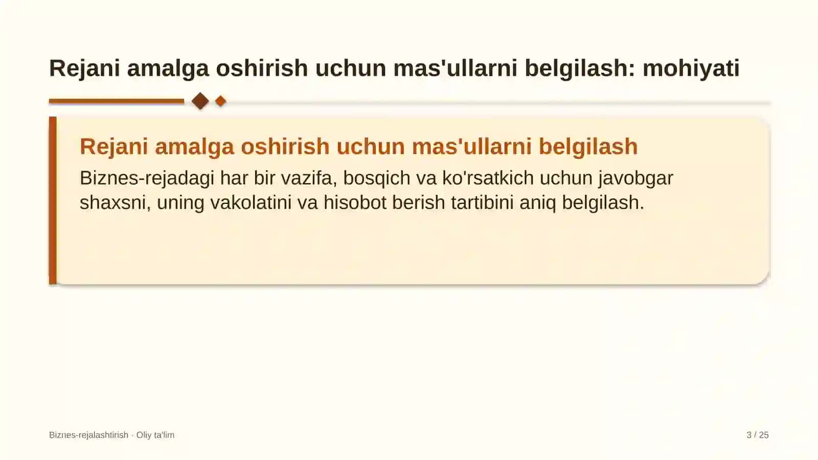 pardozlash materiallari ishlab chiqarishda rejani amalga oshirish uchun mas'ullarni belgilash 8175 3