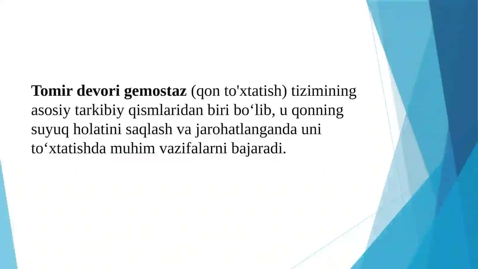 TOMIR DEVORINING GEMOSTAZ TIZIMIDAGI ROLI 3