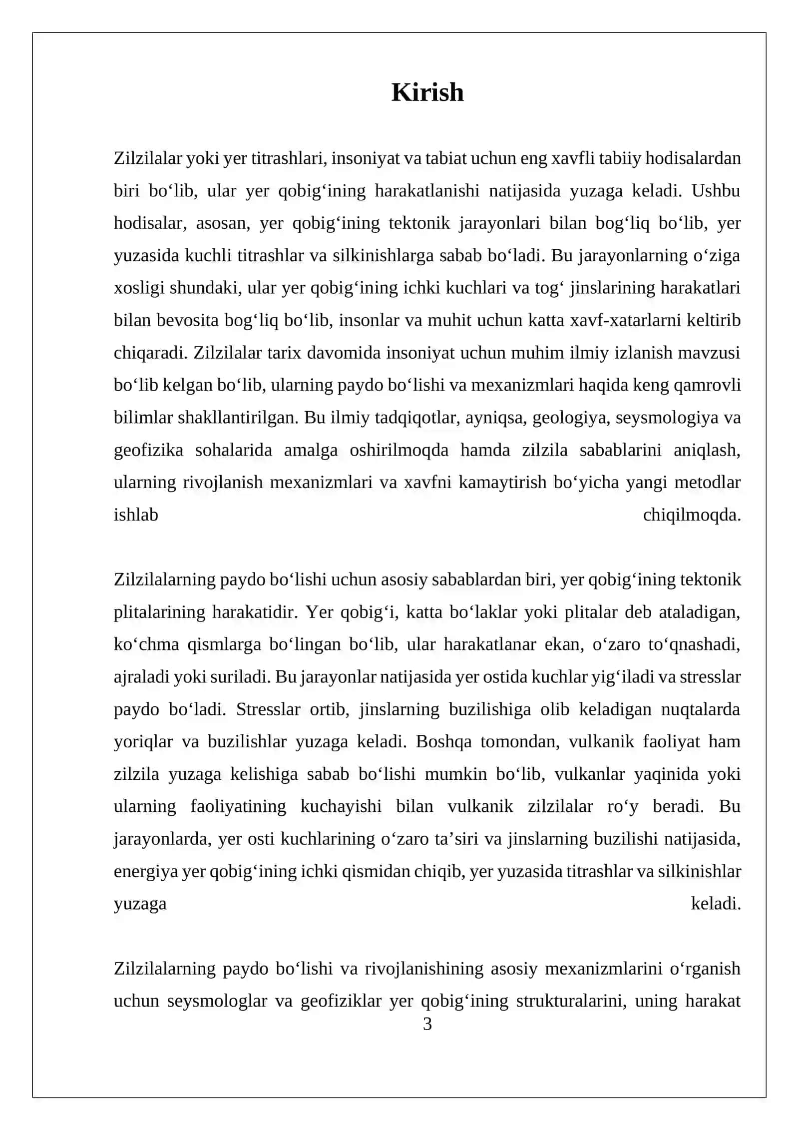 ZILZILALAR VA ULARNI PAYDO BO'LISH SABABLARI 3