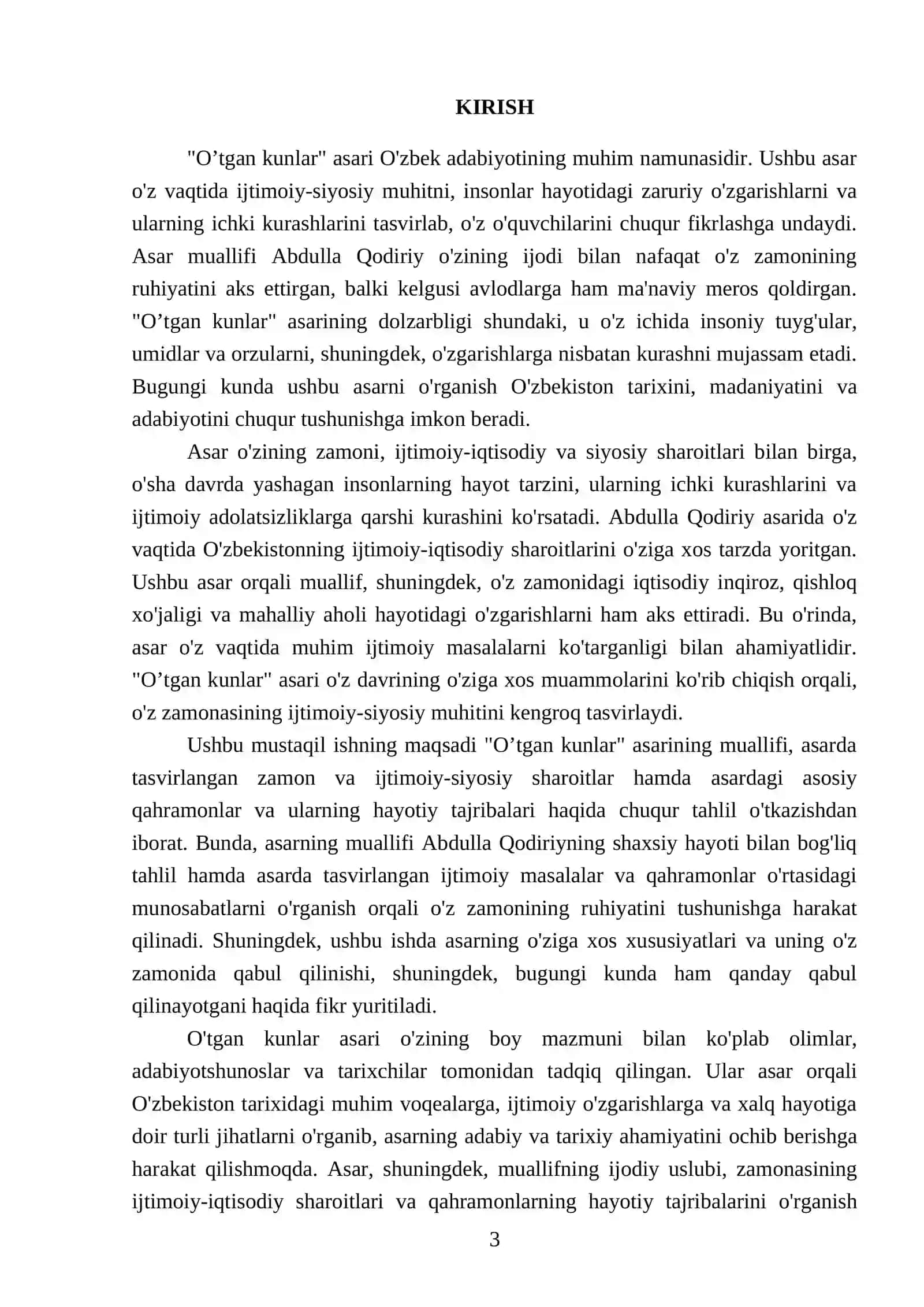 O’tgan kunlar asari 3