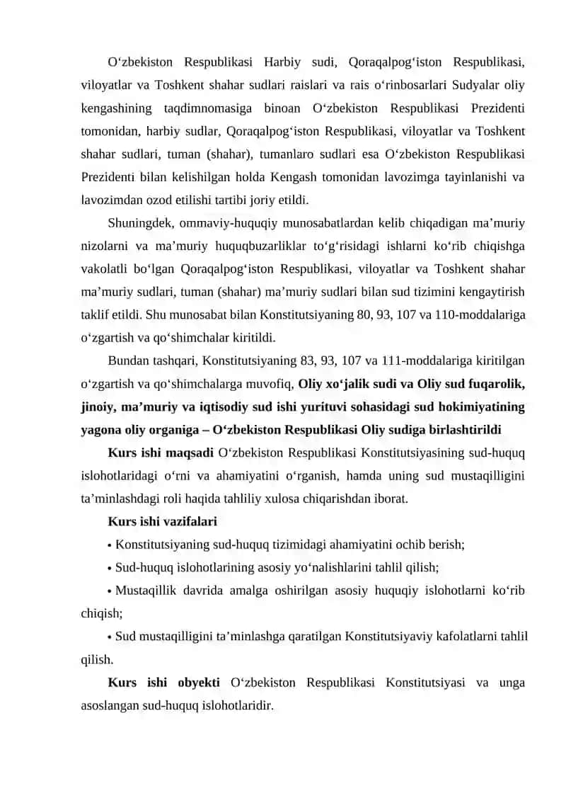 O‘ZBEKISTON RESPUBLIKASI KONSTITUTSIYASI – SUD-HUQUQ ISLOHOTINING MANBASIDIR 3