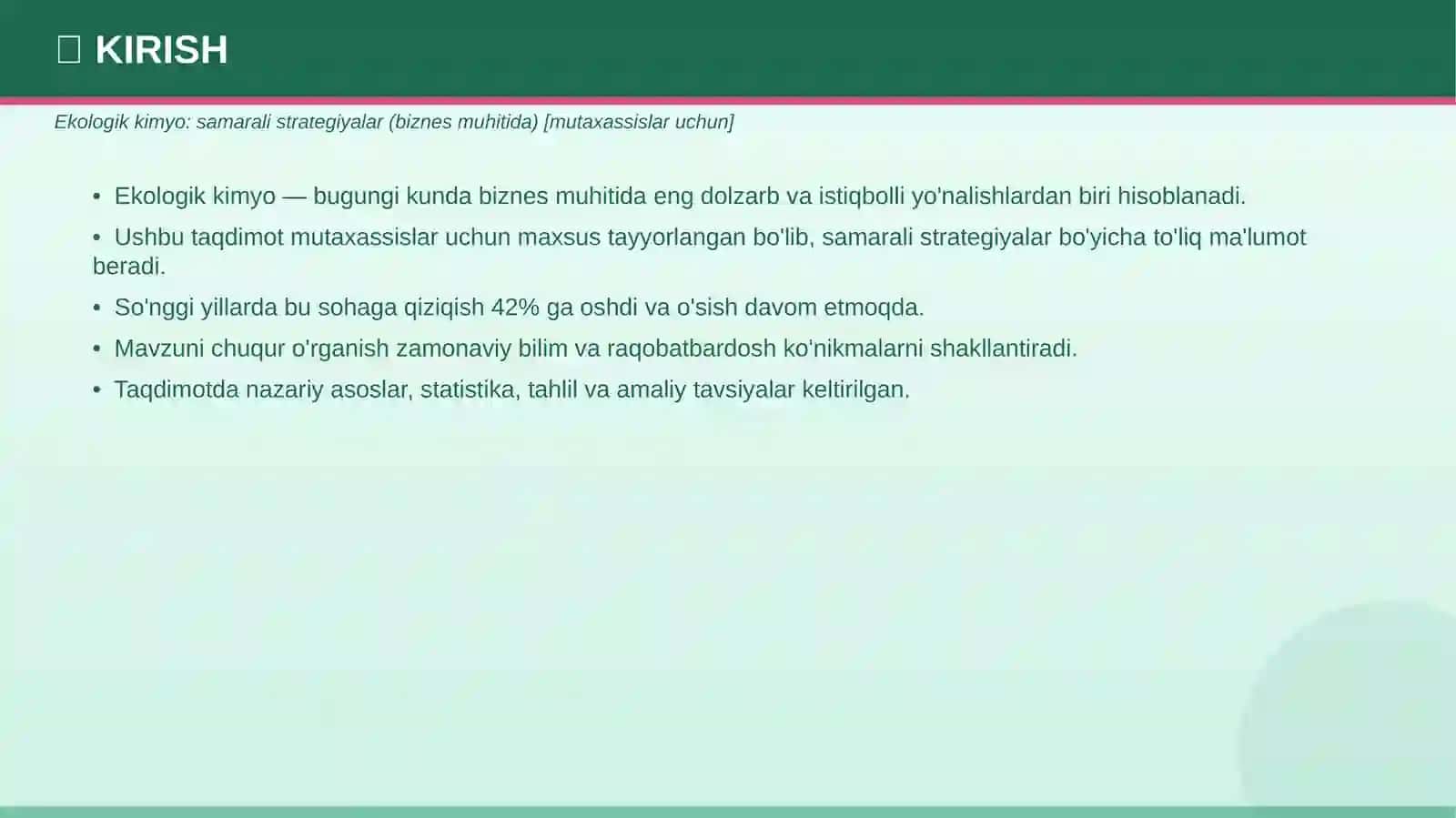Ekologik kimyo: samarali strategiyalar (biznes muhitida) [mutaxassislar uchun] 3