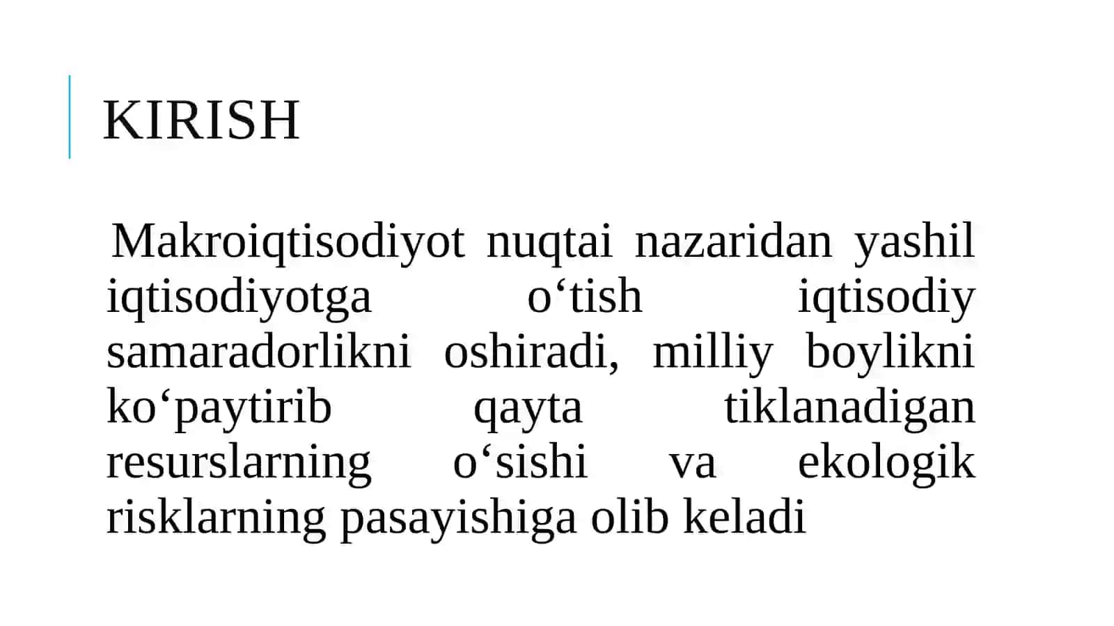 Yashil iqtisodiyotga o'tish tajribasi 3