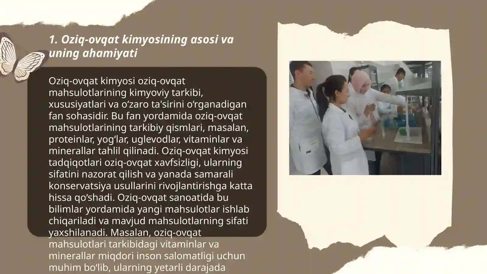 Oziq-ovqat kimyosi va tahlili fanidan malakaviy o’quv amaliyoti hisoboti 3
