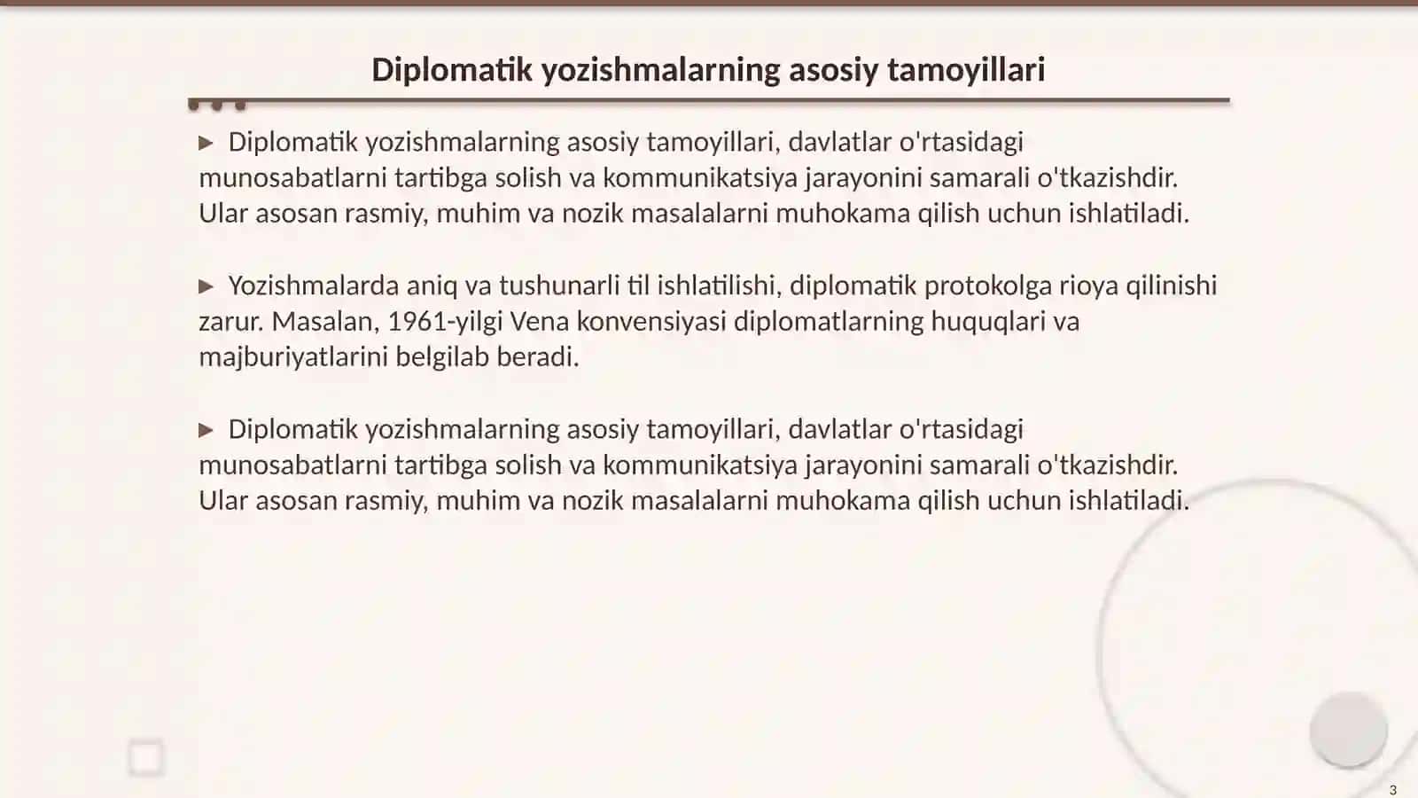 Diplomatik va tijorat yozishmalari 3