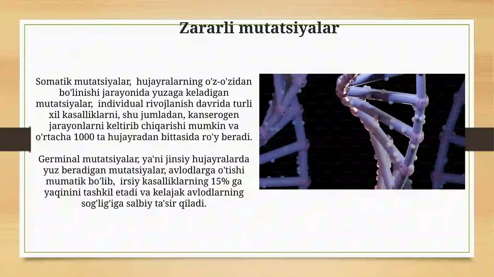 Mutatsiyalar zararlimi? 3