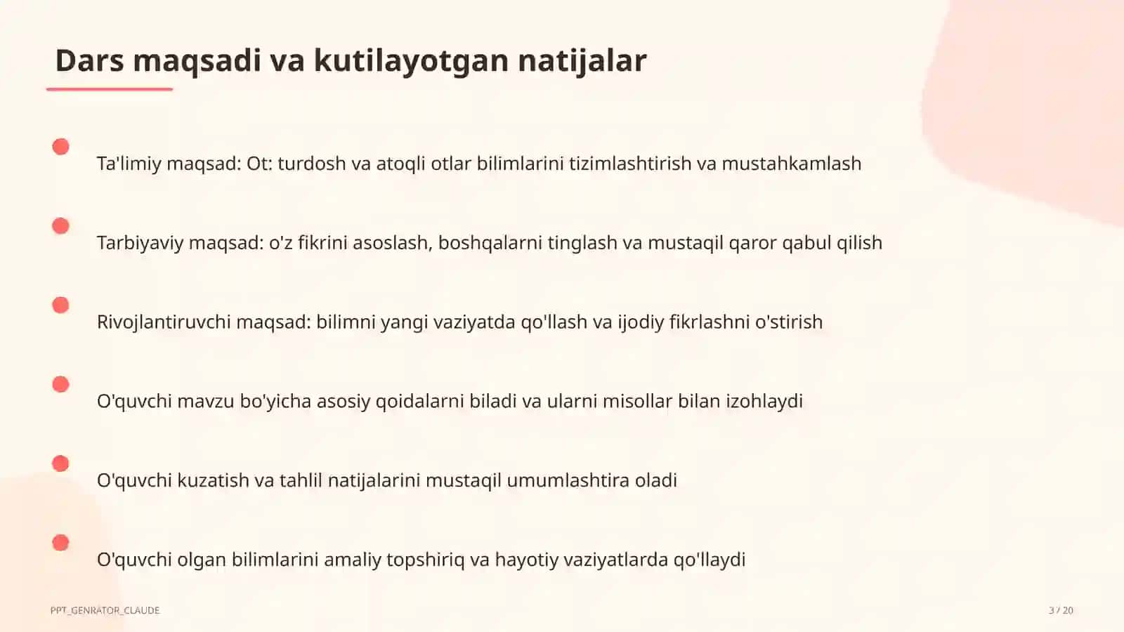 Ot: turdosh va atoqli otlar (6-sinf) 3