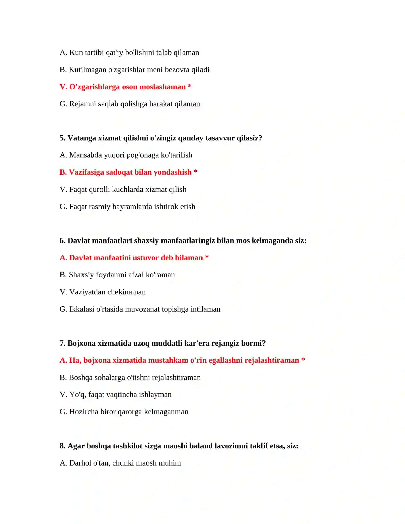 Bojxona mantiqiy testlari PDF 3