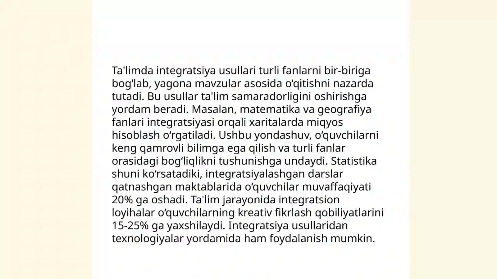 Ta'limda integratsiya usullari 3