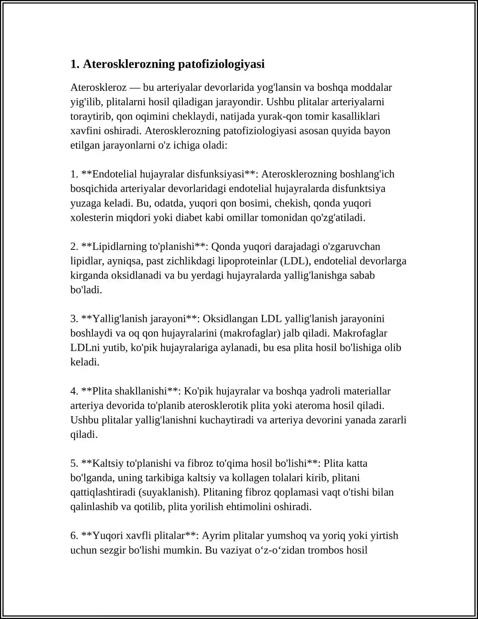 ATEROSKLEROZ KASALLIGI VA KELIB CHIQISH SABABLARI 3