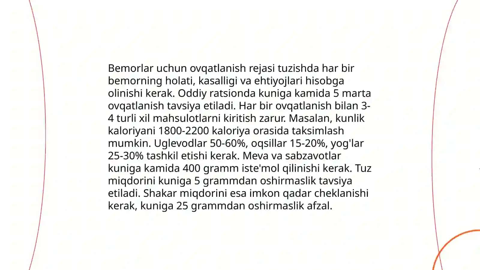Bemorlarning ovqatlanishini tashkil qilish va sifatini nazorat qilish In'omova Lobarxon 3