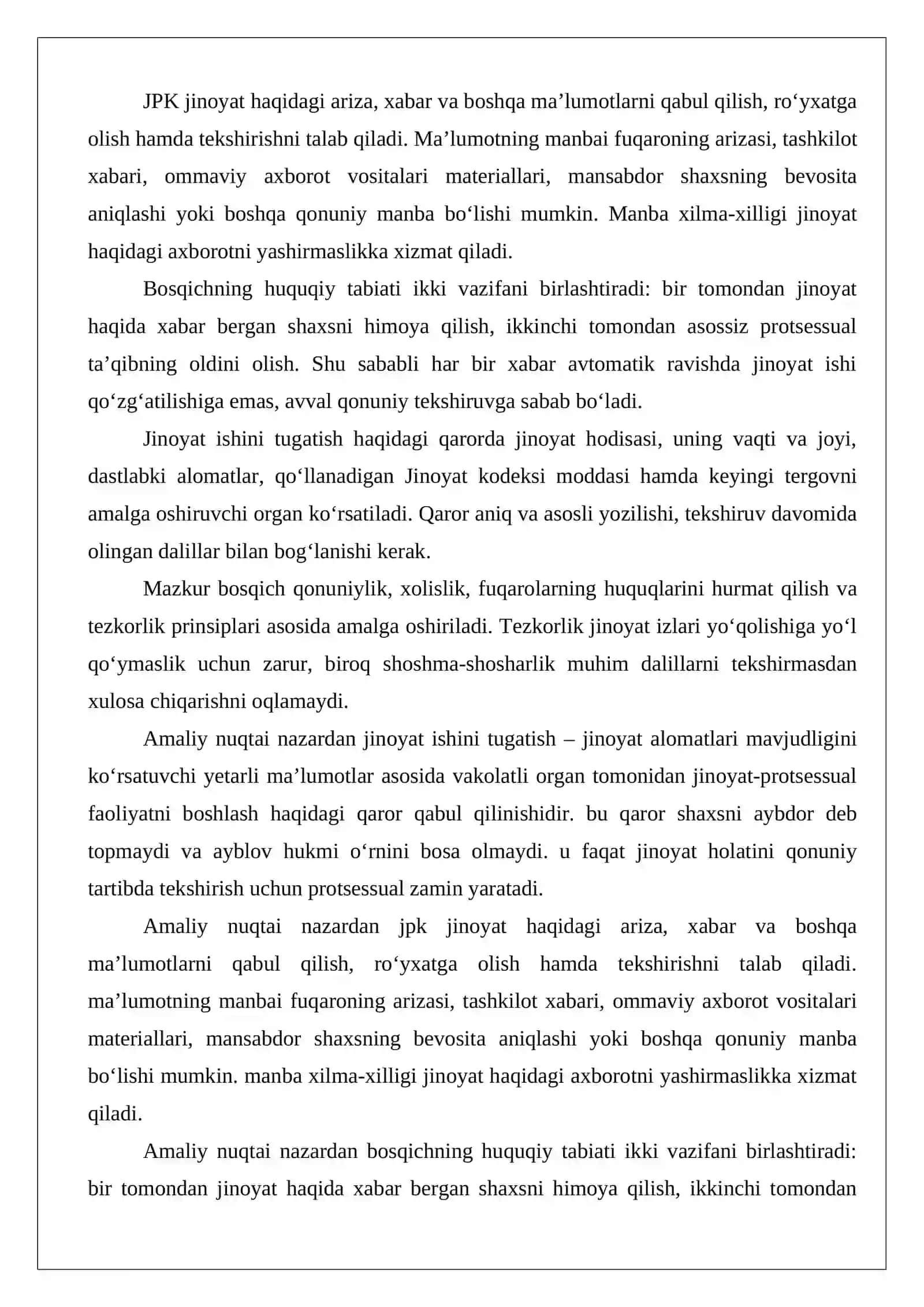 Jinoyat ishini tugatish asoslari va tartibi 3