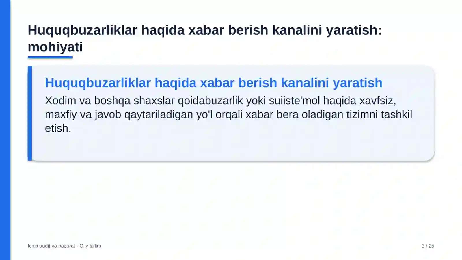 Ko'chmas mulk bozorida huquqbuzarliklar haqida xabar berish kanalini yaratish 3