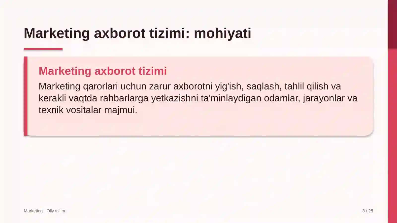 bojsiz savdo do'konlarida marketing axborot tizimi 3494 3