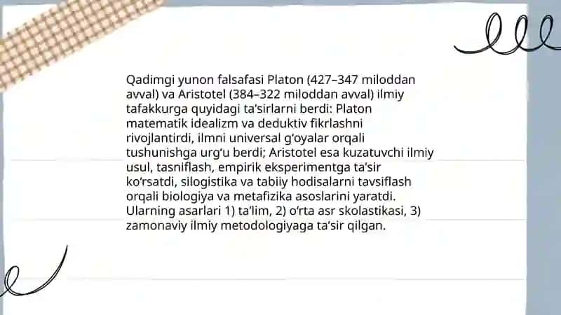 Gʻarb falsafasining ustuvor yoʻnalishlari va ularning fan taraqqiyotiga taʼsiri 3