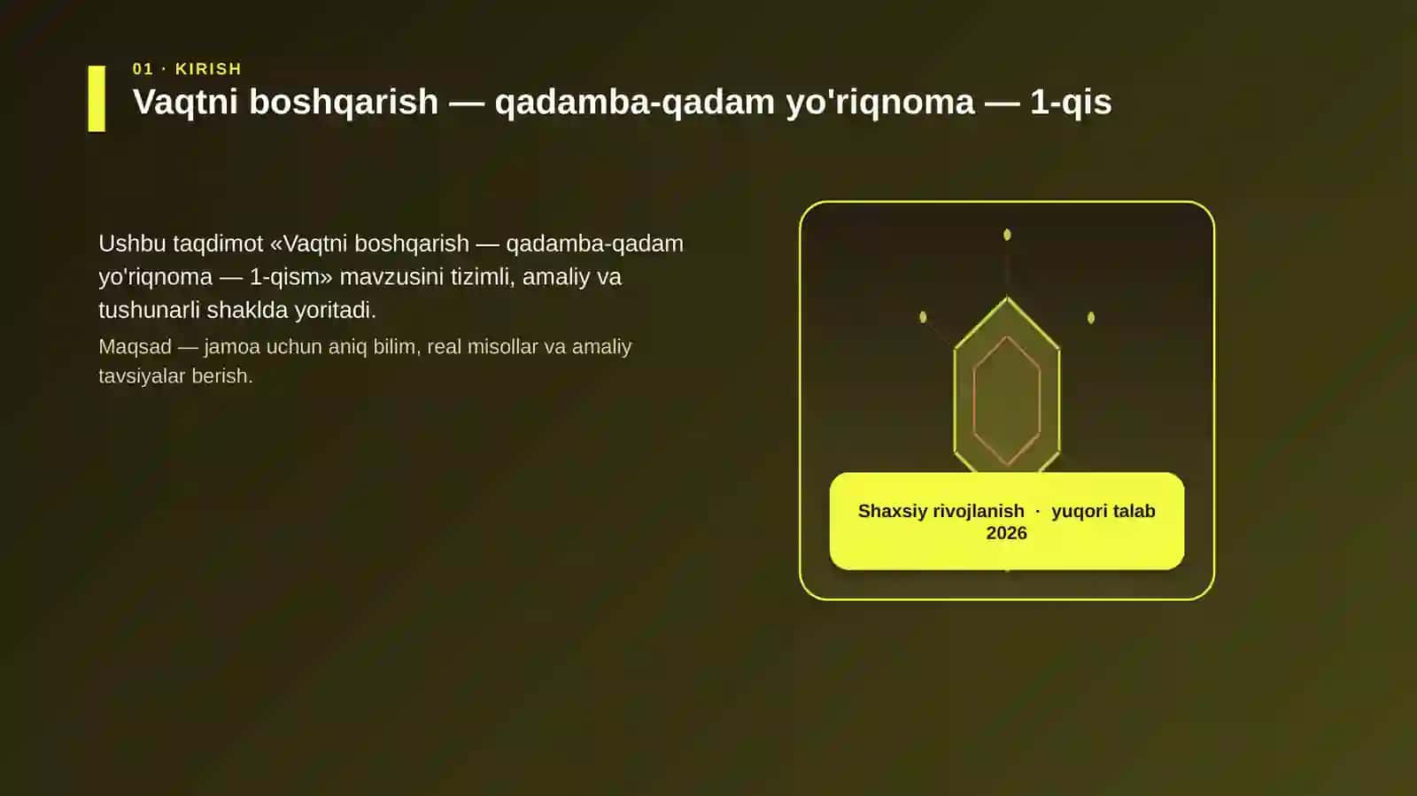 Vaqtni boshqarish — qadamba-qadam yo'riqnoma — 1-qism 3