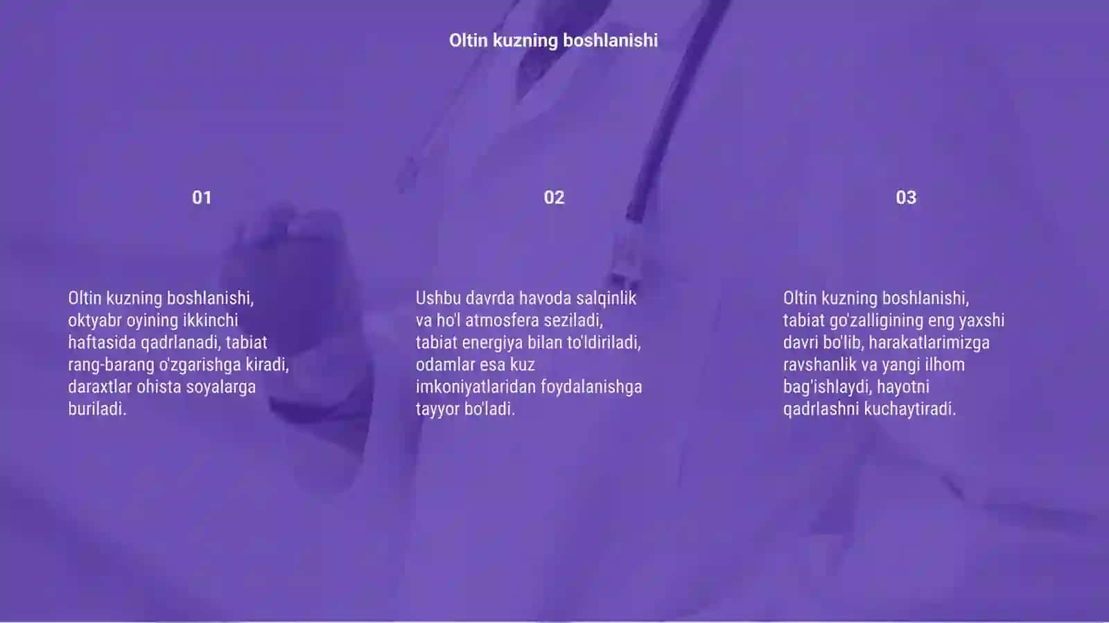 Oltin kuz oktyabr oyining 2-haftasiga 3