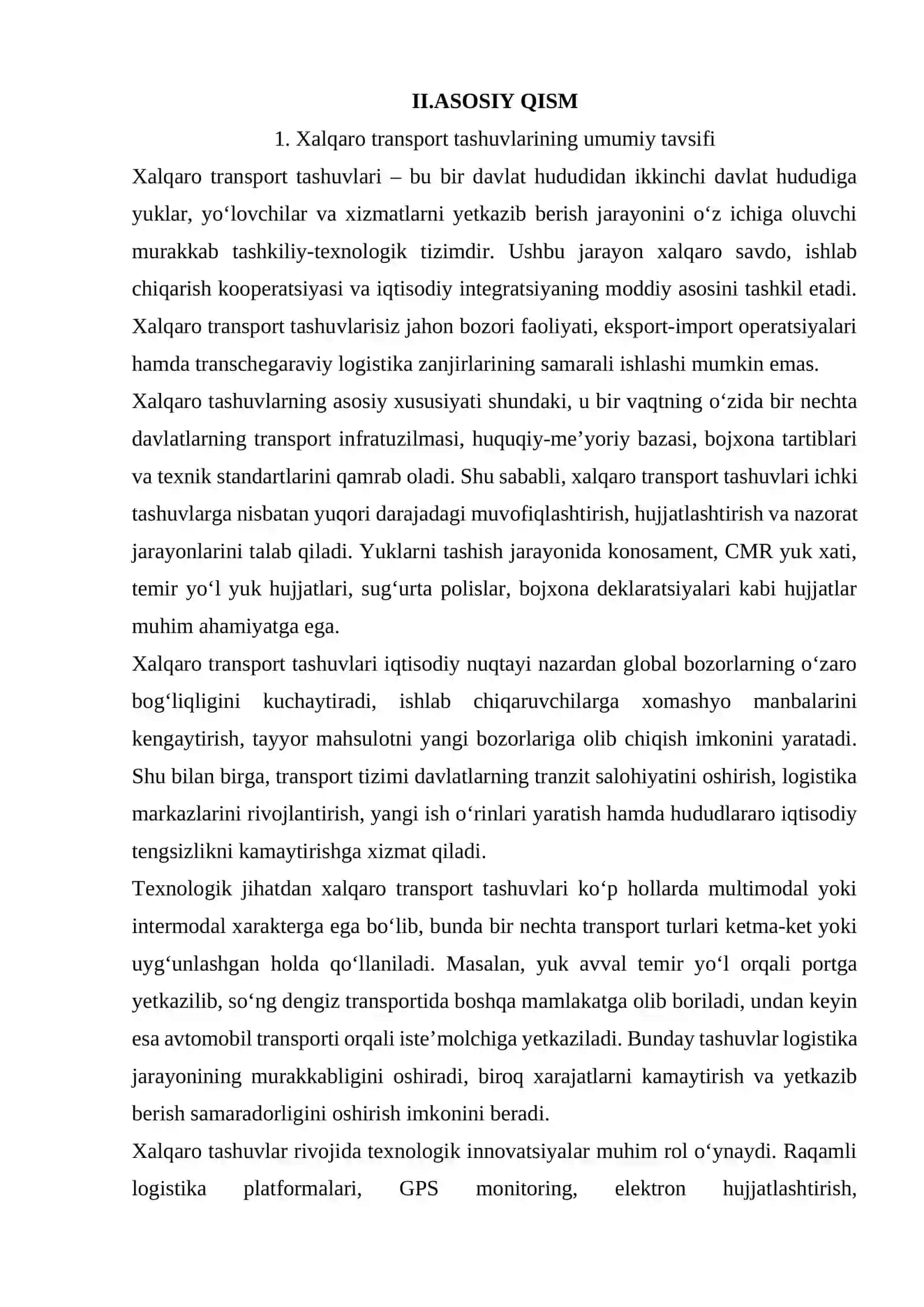 Xalqaro transport tashuvlarida transport vositasini tanlash 3