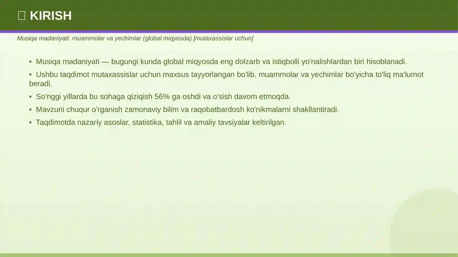 MUSIQA MADANIYATI Muammolar va yechimlar 3