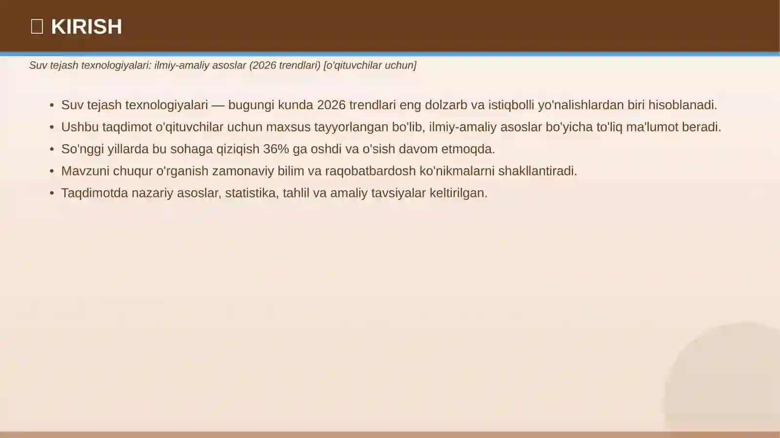 SUV TEJASH TEXNOLOGIYALARI 3