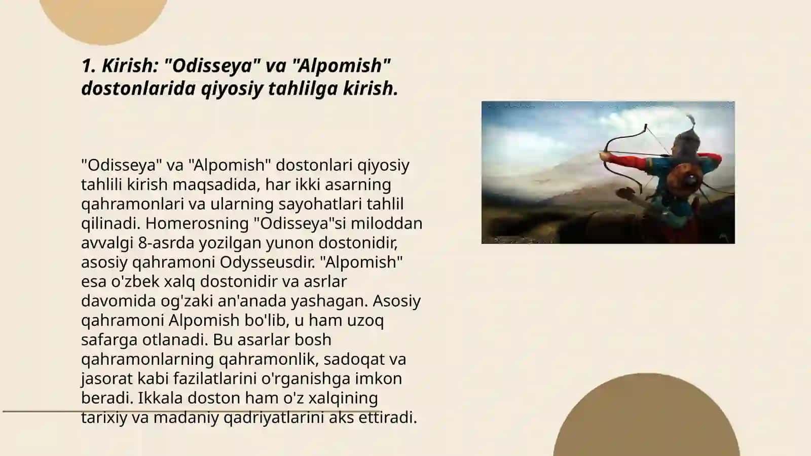 “Odisseya” va “Alpomish” dostonlari qiyosiy tahlili 3