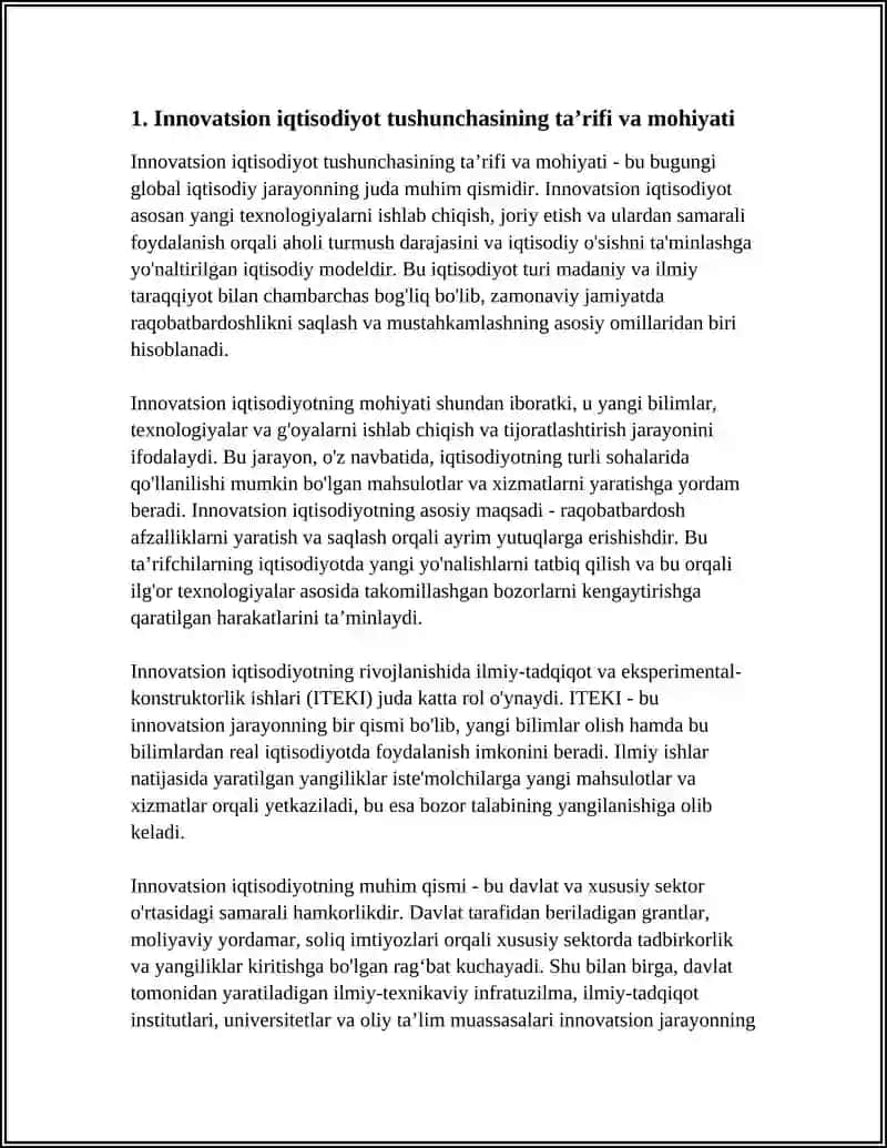 INNOVATSION IQTISODIYOT TUSHUNCHASI VA UNING ASOSIY BELGILARI 3