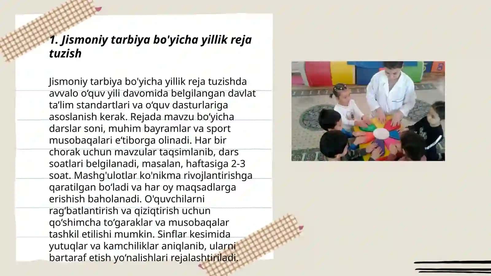 Maktabgacha taʼlim muassasalarida jismoniy tarbiya boʻyicha ishni rejalashtirish 3