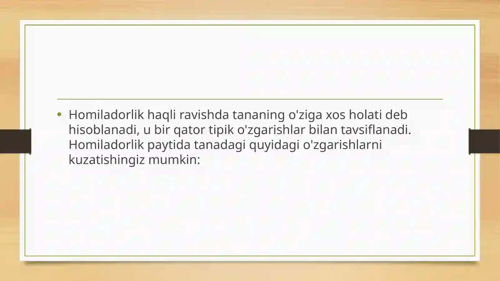 Homiladorlikning fizologik o'zgarishlari 3
