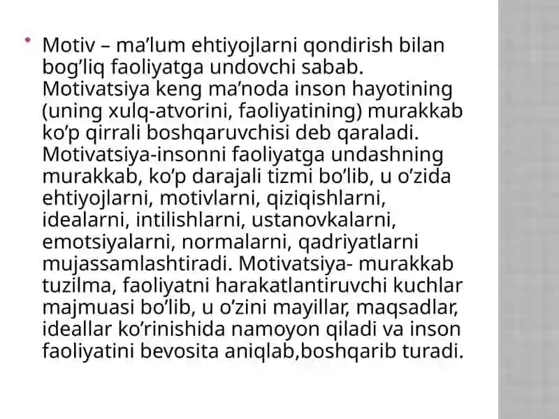 O'rta maktab yoshi davri motivlari 3