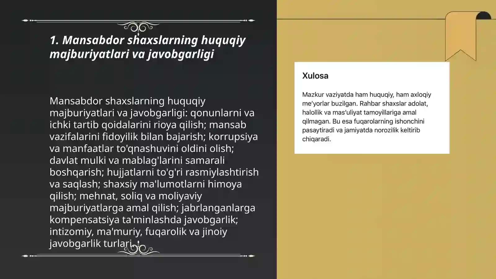 Mansabdor shaxslarning mas'uliyati va javobgarligi 3