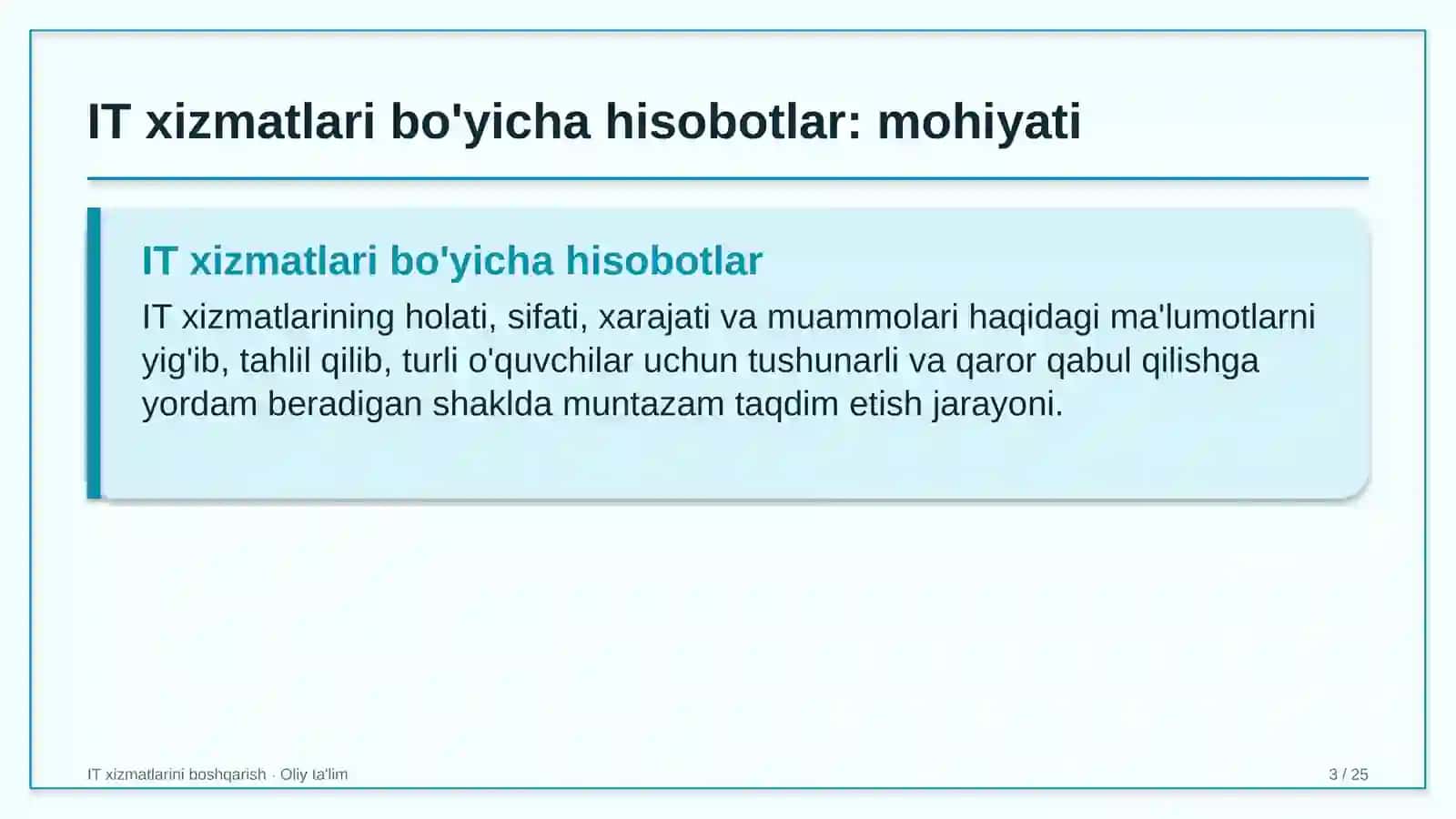 taksi xizmatida axborot texnologiyalari xizmatlari bo'yicha hisobotlarni tayyorlash 8394 3
