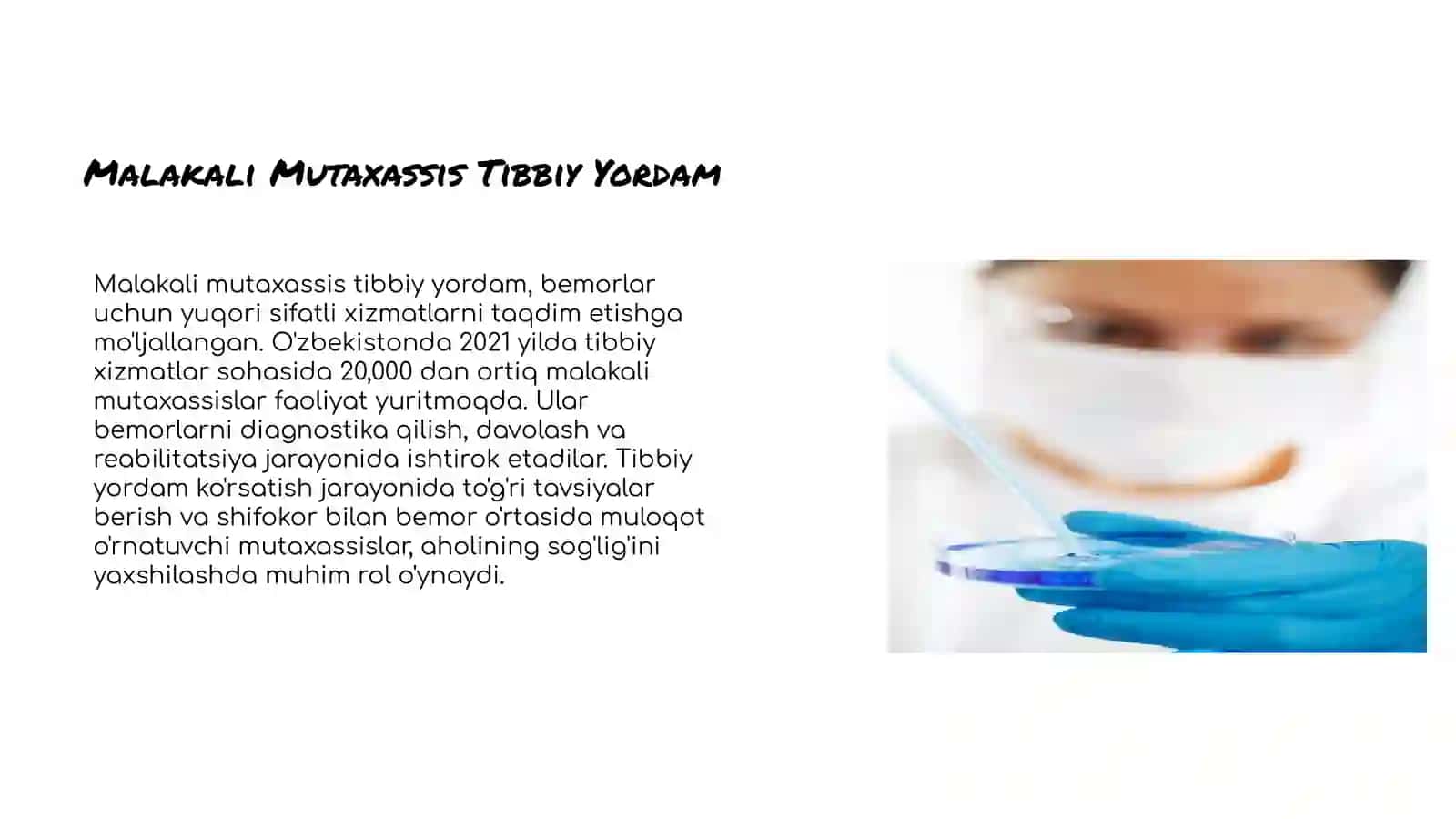 MALAKALI MUTAXASSIS TIBBIY YORDAM TASHKIL ETISH 3