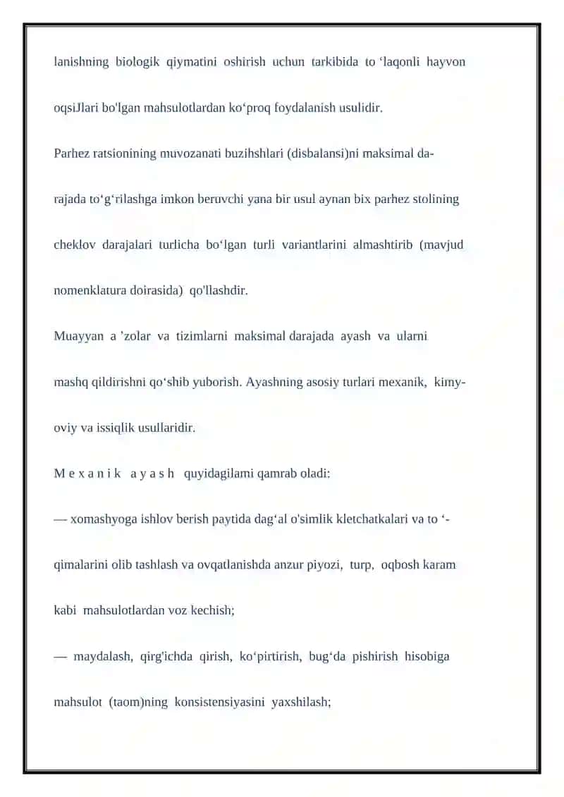 BEMORLARNING OVQATLANISHINI TASHKIL QILISH VA NAZORAT QILISH 3