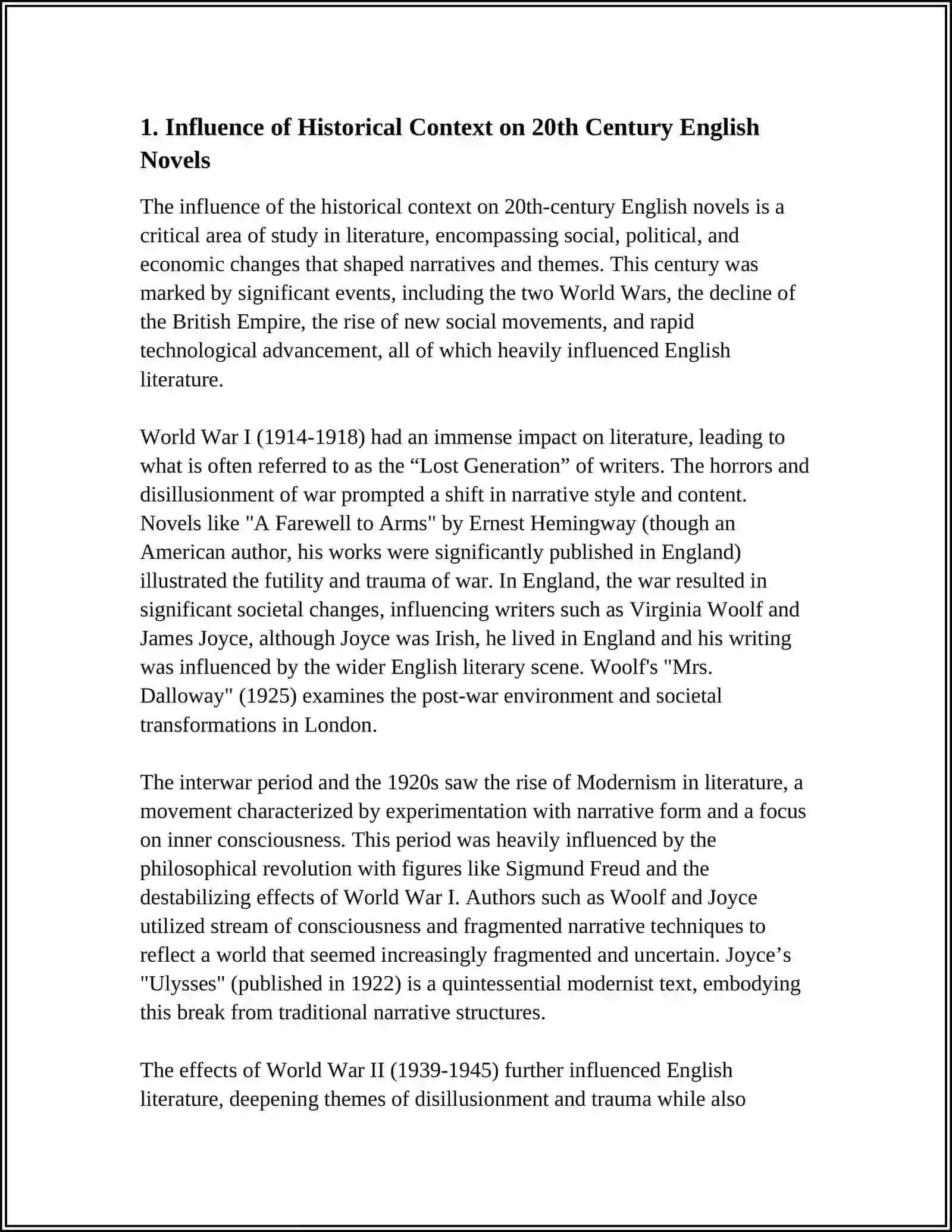 RELATIONSHIP OF HISTORY AND LITERARY TEXT.XX CENTURY ENGLISH NOVELS 3