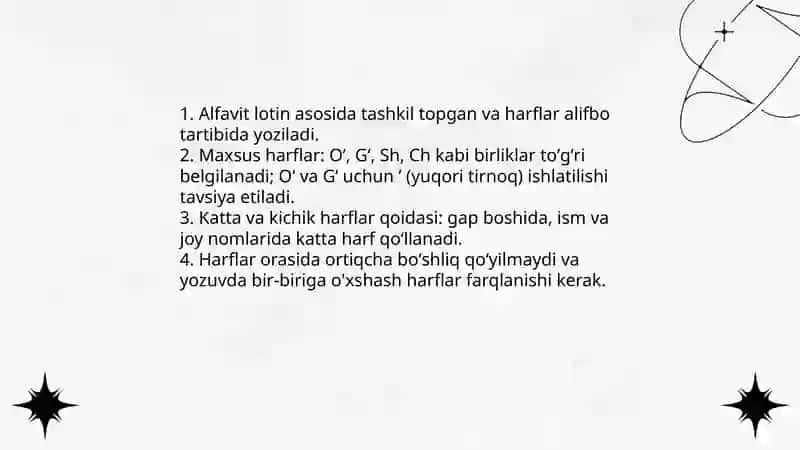 O’zbek tilining asosiy imlo koidalari 3