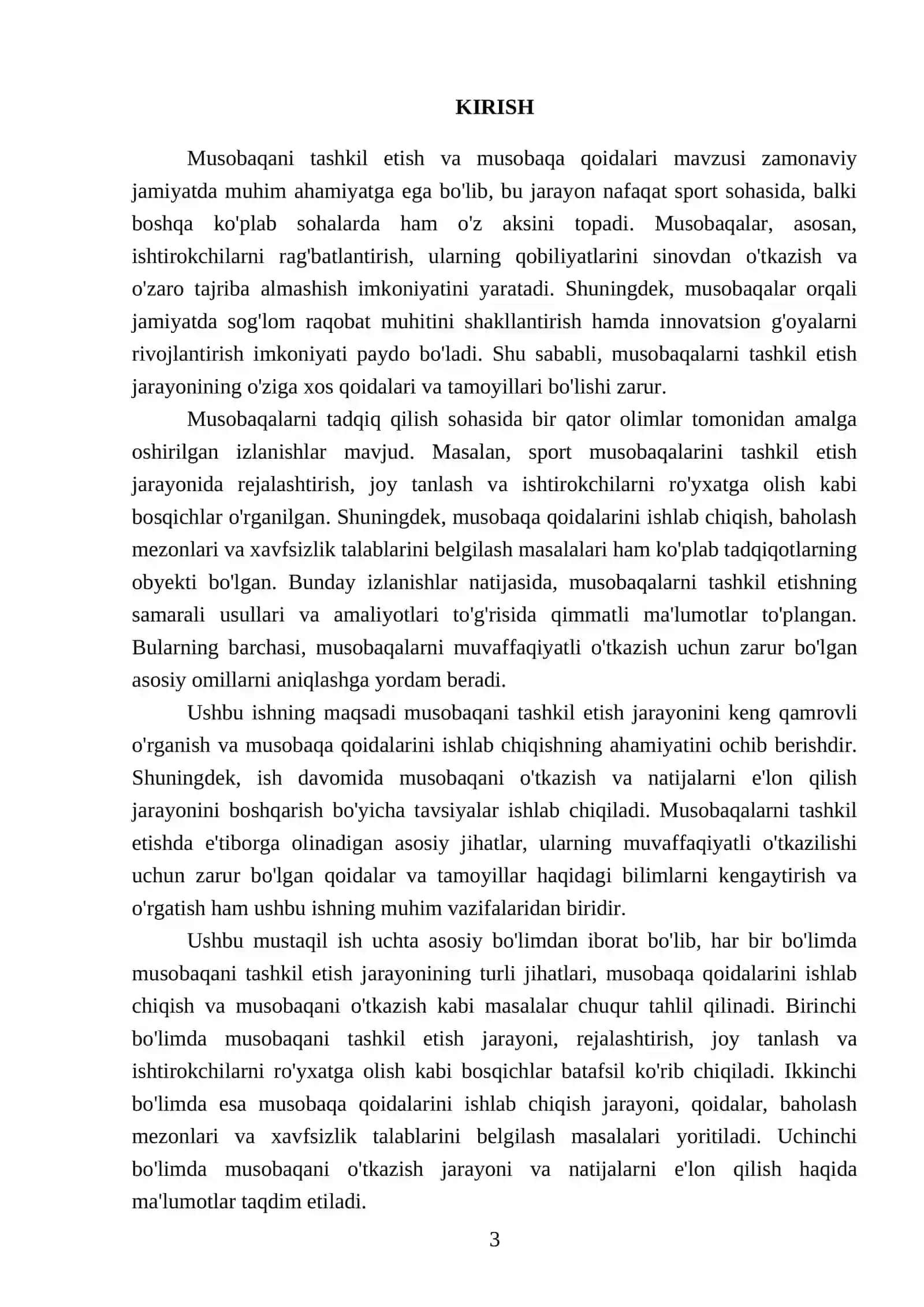 Musobaqani tashkil etish va musobaqa qoidalari 3