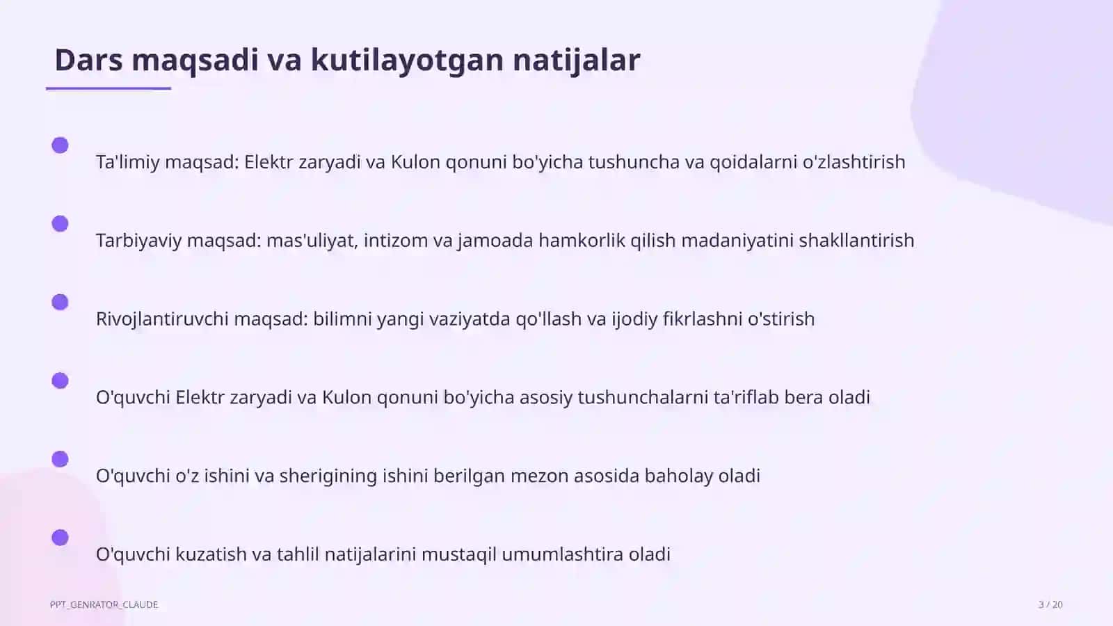 Elektr zaryadi va Kulon qonuni (8-sinf) 3