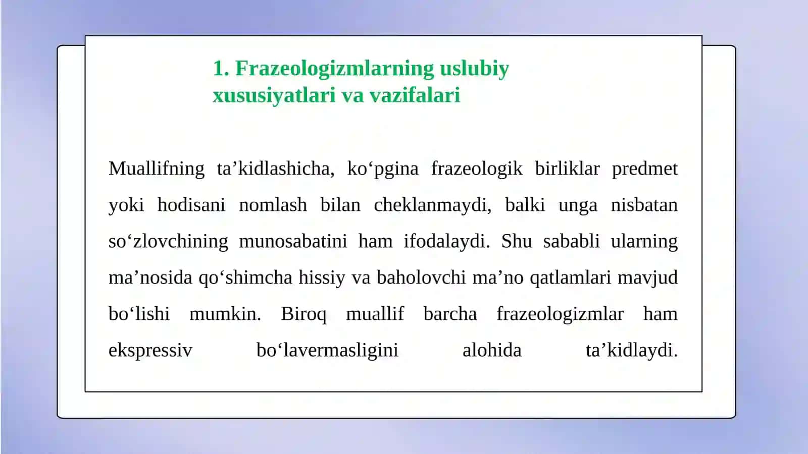 Frazeologizmlar. Taqdimot 3