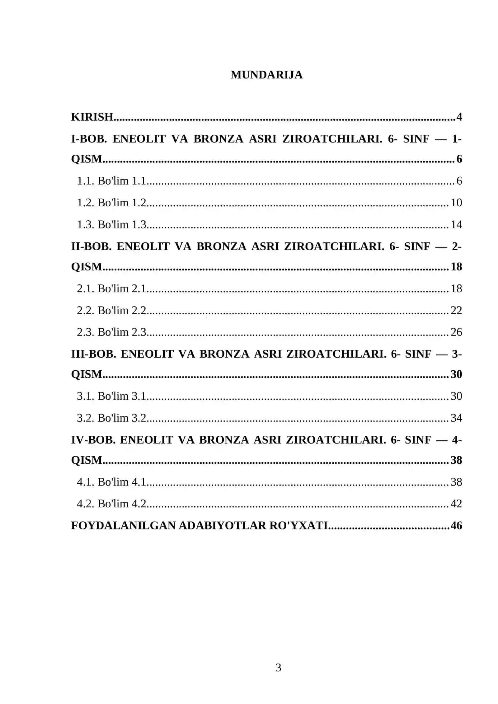 ENEOLIT VA BRONZA ASRI ZIROATCHILARI. 6- SINF 3