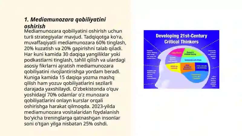Mediamunozara qobiliyatini oshirish 3
