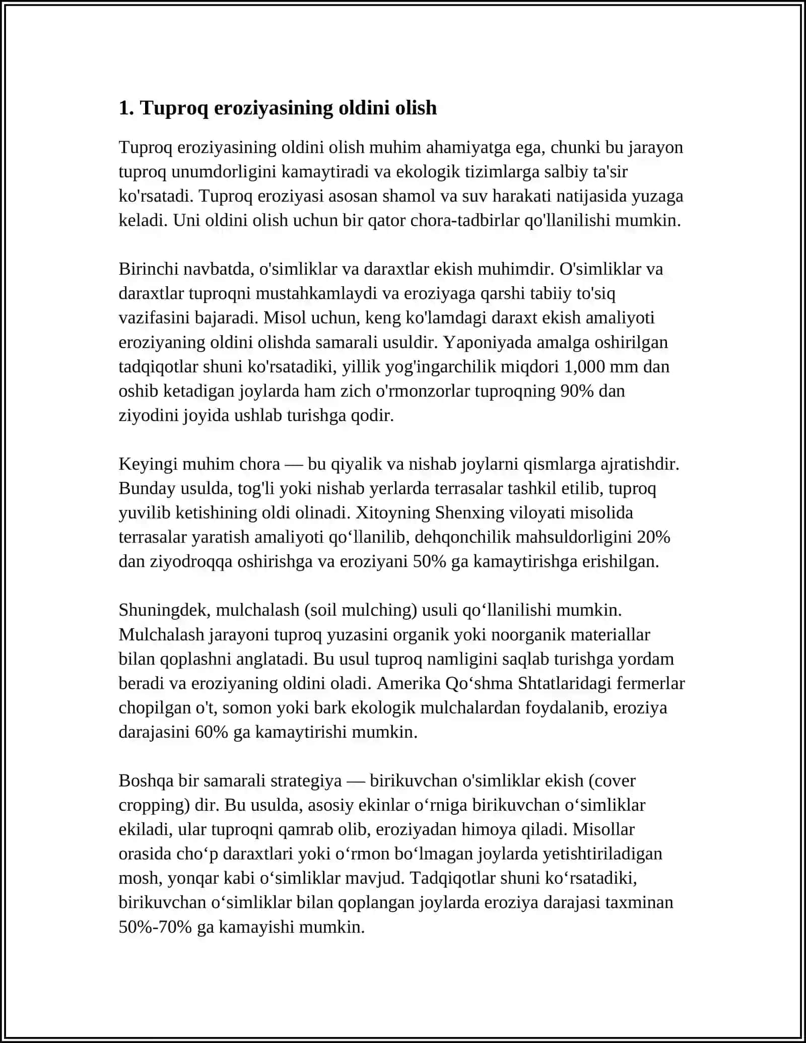 TUPROQ MUKAFAZA QILISH VA EKOLOGIK MANITORIN OLIB BORISH 3