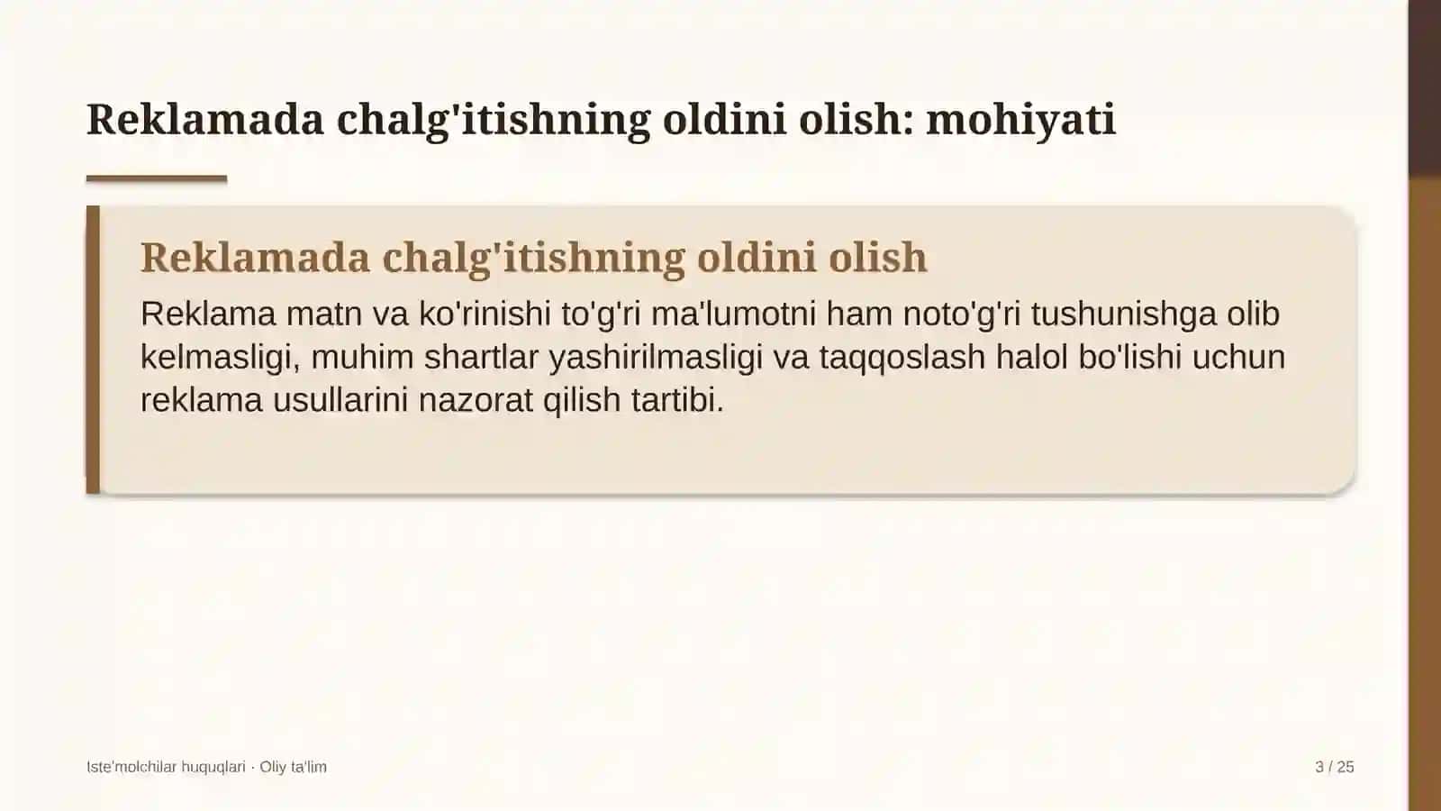 g'allachilikda reklamada iste'molchilarni chalg'itishning oldini olish 4171 3